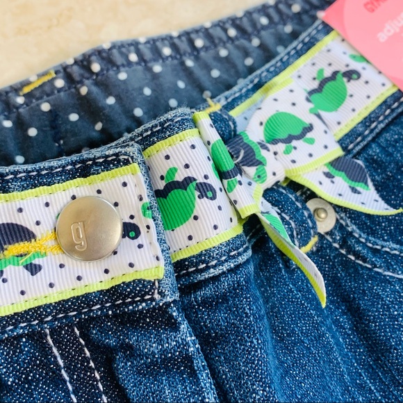 GYMBOREE PREP CLUB Turtle Ribbon Belt Denim Jeans - Picture 5 of 9